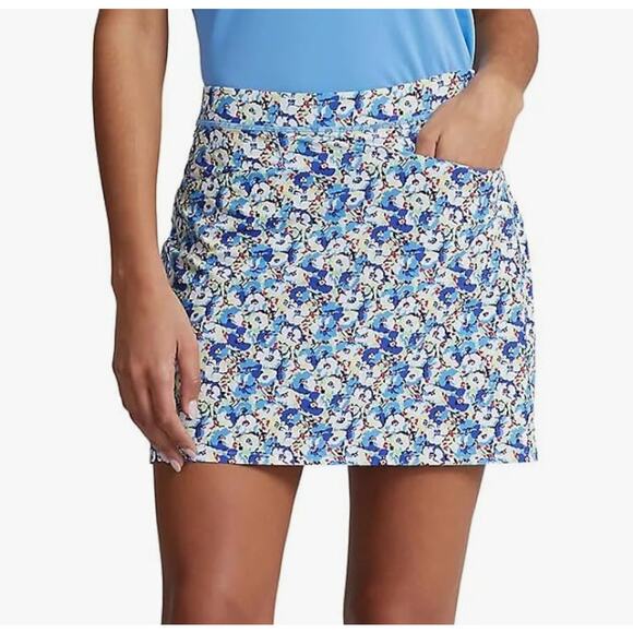 Ralph Lauren RLX Golf Skirt Women's Aim Back Pleated Floral Skort Size L - Picture 1 of 13